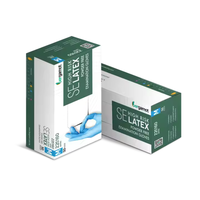 Gants jetables en latex naturel Bergamot 300 mm, haute protection, certifiés CE pour les soins de santé, fabriqués en Malaisie, bleus, tailles XS-XL