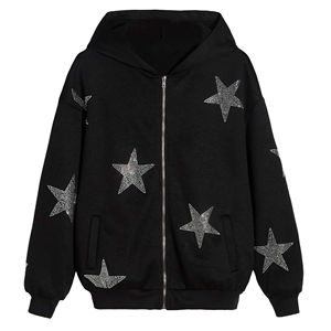 Sweat à capuche personnalisé avec strass et fermeture éclair Streetwear en polaire pour hommes sweats à capuche de meilleure qualité sweats à capuche unisexes respirants pour hommes - Product Image 1