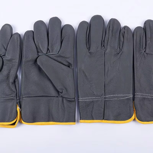 Gants de travail industriels durables en cuir pleine fleur de chèvre, en stock, pour la construction et la conduite, avec manchette à enfiler - Product Image 3