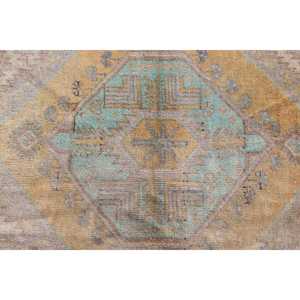 Alfombra de 2.4x5.3 pies, Alfombra Turca Vintage, Alfombra Abstracta Azul y Amarilla - Product Image 4