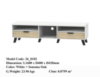 Popular Soporte de TV Moderno de Panel de Madera con Almacenamiento para Sala de Estar y Dormitorio Fabricado en Malasia 26_0102