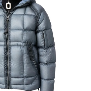 Chaquetas de hombre personalizadas grises con capucha ligeras al por mayor burbuja relleno acolchado poliéster Logo parche chaqueta acolchada para hombre 2026 - Product Image 3