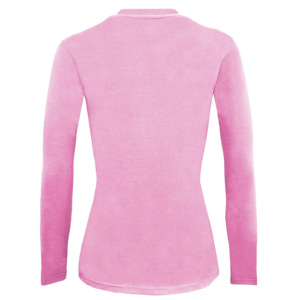 Haut de blouse médicale confortable et respirant pour femme, col rond, manches longues, extensible en Spandex/Polyester - Product Image 2