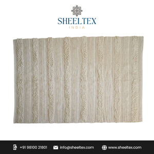 Factory Supply 100% Natural Wool Striped Rugs Handwoven Cotton <b>Sets</b> for Modern Home Decor Prayer Room <b>Bathroom</b> Kitchen Use - Product Image 2