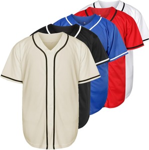 Maillot de baseball pour hommes Chemises boutonnées Uniformes de sport hip-hop à manches courtes Maillot de baseball - Product Image 1