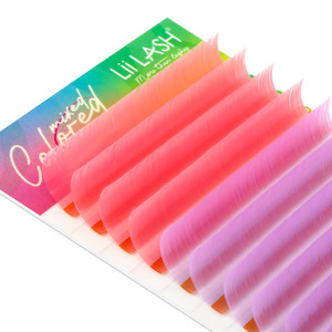 Pestañas de colores surtidos personalizadas al por mayor, pestañas de visón sintético, efecto terciopelo, seda, bandejas de pestañas llamativas, suministros de extensión de pestañas de colores, venta al por mayor - Product Image 3