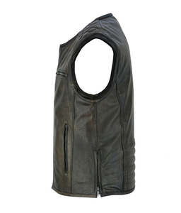 เสื้อกั๊กสำหรับนักขี่มอเตอร์ไซค์หนังหนาระบายอากาศได้เสื้อกั๊กมอเตอร์ไซค์หนังแท้มีบริการ OEM - Product Image 4