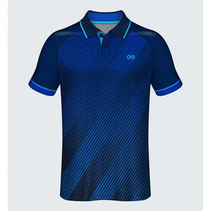 100% Polyester Personnaliser Polo Rayé Cricket Jersey