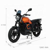 Moto électrique à charge ultra-rapide à longue portée de 200KM pour livraison et passager Options de tension 72V et 60V Taxi