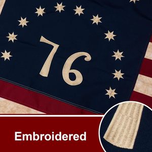American 1776 Betsy Ross Tea-Stained 3X5 Ft Outdoor Heavy Duty <b>Flag</b> Luxury 13 Star Historical USA Vintage Made of Durable Cloth - Product Image 4