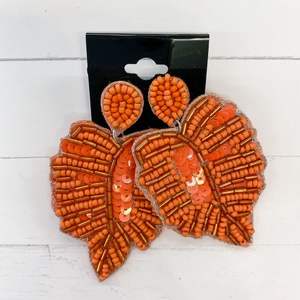 Pendientes colgantes de hoja de arcoíris hechos a mano a la moda bordado con cuentas de fantasía Multicolor hermosa moda Unisex elegante - Product Image 5