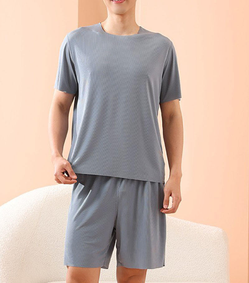 Bleu des hommes [vêtements de maison sans couture]