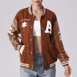 แจ็คเก็ตเบสบอลหนังแท้แบบกำหนดเองสำหรับผู้ชาย พร้อมดีไซน์สำเร็จรูป กันลม สีและโลโก้แบบกำหนดเอง พร้อมสำหรับฤดูหนาว - Product Image 5
