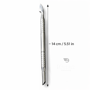 Pousse-cuticules double extrémité en acier inoxydable de qualité supérieure avec poignée antidérapante pour salons professionnels de manucure, pédicure et nettoyage des ongles - Product Image 4