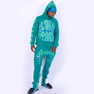 Survêtement d'hiver imprimé personnalisé de haute qualité, vêtements de course unisexes, sweat-shirt à capuche uni, couleur unie, confort, coupe ajustée, polaire - Product Image 1