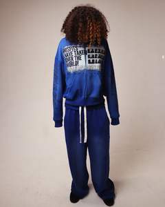 Sweat à capuche vintage personnalisé et pantalon de survêtement ensemble deux pièces DTG sérigraphie survêtement évasé délavé au soleil et à l'acide survêtement pour hommes - Product Image 4