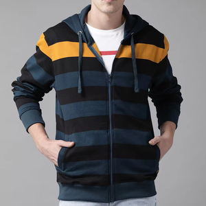 Chaqueta de algodón 100% para hombre al por mayor con paneles de color en contraste, cremallera completa, bolsillos y logotipo personalizado OEM, estilo urbano. - Product Image 1