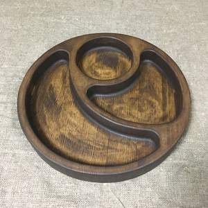 Acacia Wood Square Divided <b>Plate</b> with 4 Compartments and Central Bowl Eco-Friendly Serving Tray for Nuts and Snacks - Product Image 6