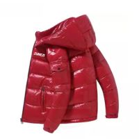 Blouson matelassé épais de créateur, imperméable, respirant, zippé, surdimensionné, noir, personnalisé, pour homme, décontracté, écologique, brillant, grande taille