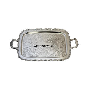 Bandeja de chocolate de metal chapada en plata Bandeja de chocolate hecha a mano de forma ovalada Tamaño personalizado Nueva bandeja de chocolate de lujo - Product Image 5