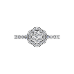 Anillo de diamante cultivado en laboratorio certificado IGI, forma Floral 950, diamantes de corte brillante de platino, regalo de fiesta de compromiso de boda de oro, OEM - Product Image 2