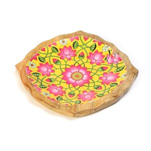 Ensemble de service complet en bois imprimé émaillé, écologique, artisanal, bol, plateau, cuillères pour le ramadan, mariage, diwali, repas - Product Image 2