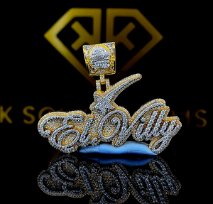 Pendentif lettre personnalisée, pendentif initiale, pendentif moissanite lettre Hip Hop pour hommes, bijoux Ice Out Hip Hop, pendentif bicolore - Product Image 1