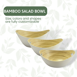 Ensaladera de bambú de tendencia-cuenco de madera 100% Natural en forma de barco, respetuoso con el medio ambiente y elegante, perfecto para ensalada - Product Image 5