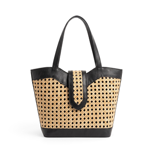 Sac Manohara en rotin - Couleur unie, ouverture supérieure, portable pour le printemps et l'été - Product Image 1