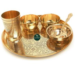 Ensemble Kansa Thali en bronze pur indien de qualité supérieure pour la salle à manger Vaisselle de service ThaliSet en bronze traditionnel indien Premium kansa - Product Image 6