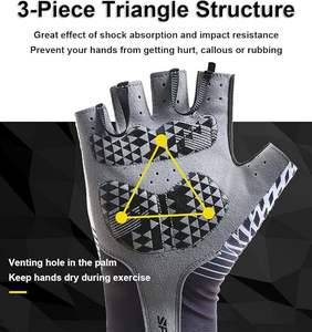 Gants de fitness demi-doigt de qualité supérieure unisexe en cuir à séchage rapide impression de logo personnalisé respirant couleur unie pour une utilisation en salle de sport - Product Image 2