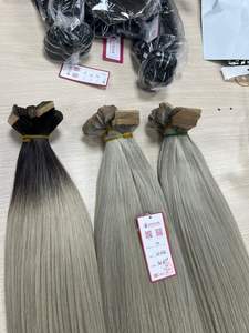 Qualité européenne 100% Extensions de cheveux humains Double Drawn Remy Ash Color Straight Tape Weft No Tingles No Dedding Double Wave - Product Image 3