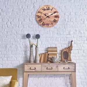 Horloge murale ronde en bois de qualité supérieure en laiton AK en couleur bois naturel horloge personnalisée pour la décoration de restaurant et d'hôtel - Product Image 4