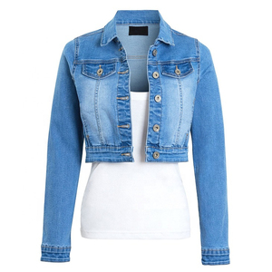 Vente en gros de vestes en jean de qualité pour femmes, veste en jean à manches longues de style nouveau, veste en jean à impression de logo personnalisé acceptée OEM - Product Image 2