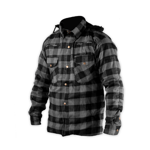 Chemise en flanelle de coton de qualité supérieure à carreaux noir et blanc avec des chemises de protection de travail personnalisées pour la protection de moto homme - Product Image 4