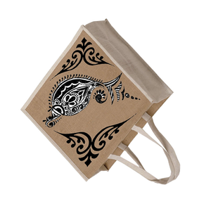 ถุงช้อปปิ้งผ้าปอกระเจาเป็นมิตรกับสิ่งแวดล้อมพิมพ์ลายกำหนดได้เองถุงของขวัญเพื่อนเดินทางที่ทันสมัยผลิตในเบงกอลตะวันตก - Product Image 6