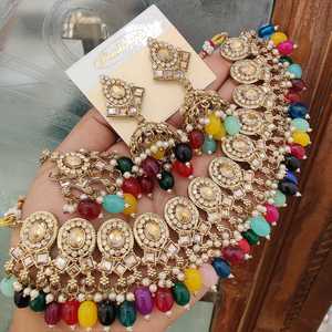 Conjunto de joyería tradicional india de alta calidad, collar con pendientes y Maang Tikka para mujer, perfecto para ocasiones festivas - Product Image 2