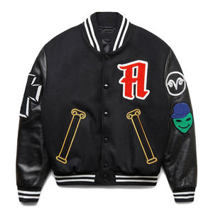 <b>Top</b> Selling <b>High</b> Quality Wool Body <b>Leather</b> Sleeves Custom Chenille or Flat Embroidery Logo Warm Letterman Varsity Jacket for Men - Product Image 1
