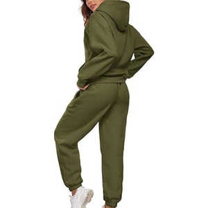 Stylish New Design Womens Solid Color Polyester Hooded Bottoms Sports Wear Sweatsuit Set Women Tracksuits for <b>Teen</b> - Product Image 5