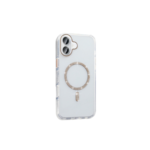 Coque en silicone de luxe dorée compatible MagSafe pour iPhone 14 Plus 8 Plus, étui antichoc en strass, coque de téléphone diamantée INS - Product Image 3