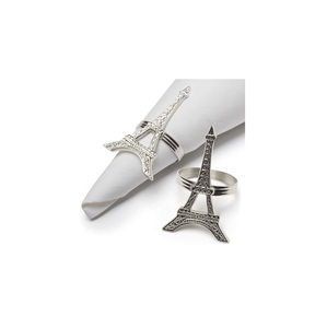 Élevez les tables de mariage avec des ronds de serviette métalliques minimalistes simples faits à la main avec un style de conception occidentale moderne - Product Image 2