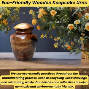 Modern Eco-Friendly Wooden Urn <b>for</b> Human and Pet <b>Ashes</b>-Customizable Size Memorial <b>Keepsake</b> Handmade - Product Image 3