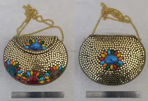 Nouveauté 2025, sac à main pour jeunes dames, sac à main en métal matelassé, patchwork, pochette à chaîne design, pochette pour femmes - Product Image 2