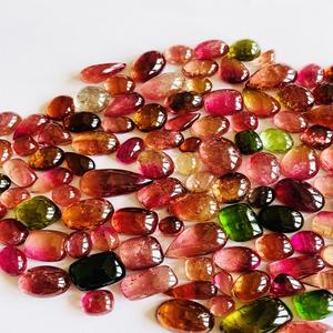 Cabujón de piedras preciosas de calidad AAA, corte mixto, piezas hermosas únicas, joyería usada calentada de turmalina múltiple Natural con certificado IGI - Product Image 1