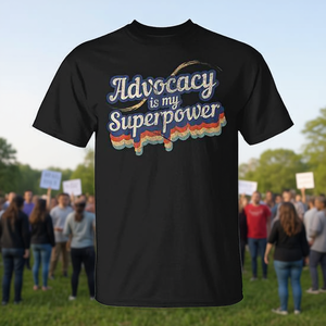 T-Shirt Unisex 'Advocacy Is My Superpower' con Stampa Serigrafica, Manica Corta e Collo Rotondo - Product Image 4