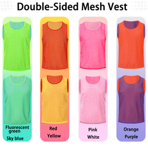 New Customizable Double Sided Sport <b>Bibs</b> 100% Polyester Mesh Breathable Lightweight Team Soccer Jerseys <b>Training</b> Vest Summer - Product Image 2