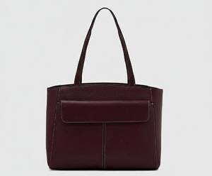 Sac fourre-tout vintage en cuir bordeaux pour femme, grand sac à bandoulière pour le travail, sacoche pour ordinateur portable, sac à main professionnel avec fermeture éclair, deux compartiments - Product Image 6