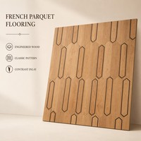 Parquet en bois d'ingénierie multicouche en chêne naturel 15 mm, avec incrustation en parquet français T&G, pour salon, hôtel, villa