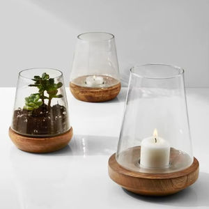 Porte-bougie et support en bois faits à la main pour la décoration de la maison, mariage, Noël et Pâques - Product Image 1
