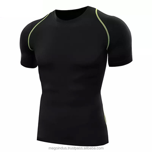 Camiseta Deportiva Ajustada para Hombre OEM, Premium, de Alta Calidad, Transpirable, de Secado Rápido, Manga Corta, Tejido de Spandex/Poliéster, Ecológica - Product Image 5